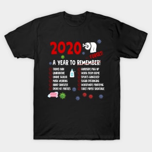 2020 Quarantined Toilet Paper Funny T Shirt Tee 2020 A Year to Remember T-Shirt